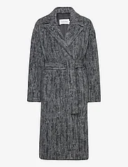 Calvin Klein - BOILED WOOL BELTED WRAP COAT - winter coats - dark grey heather - 0