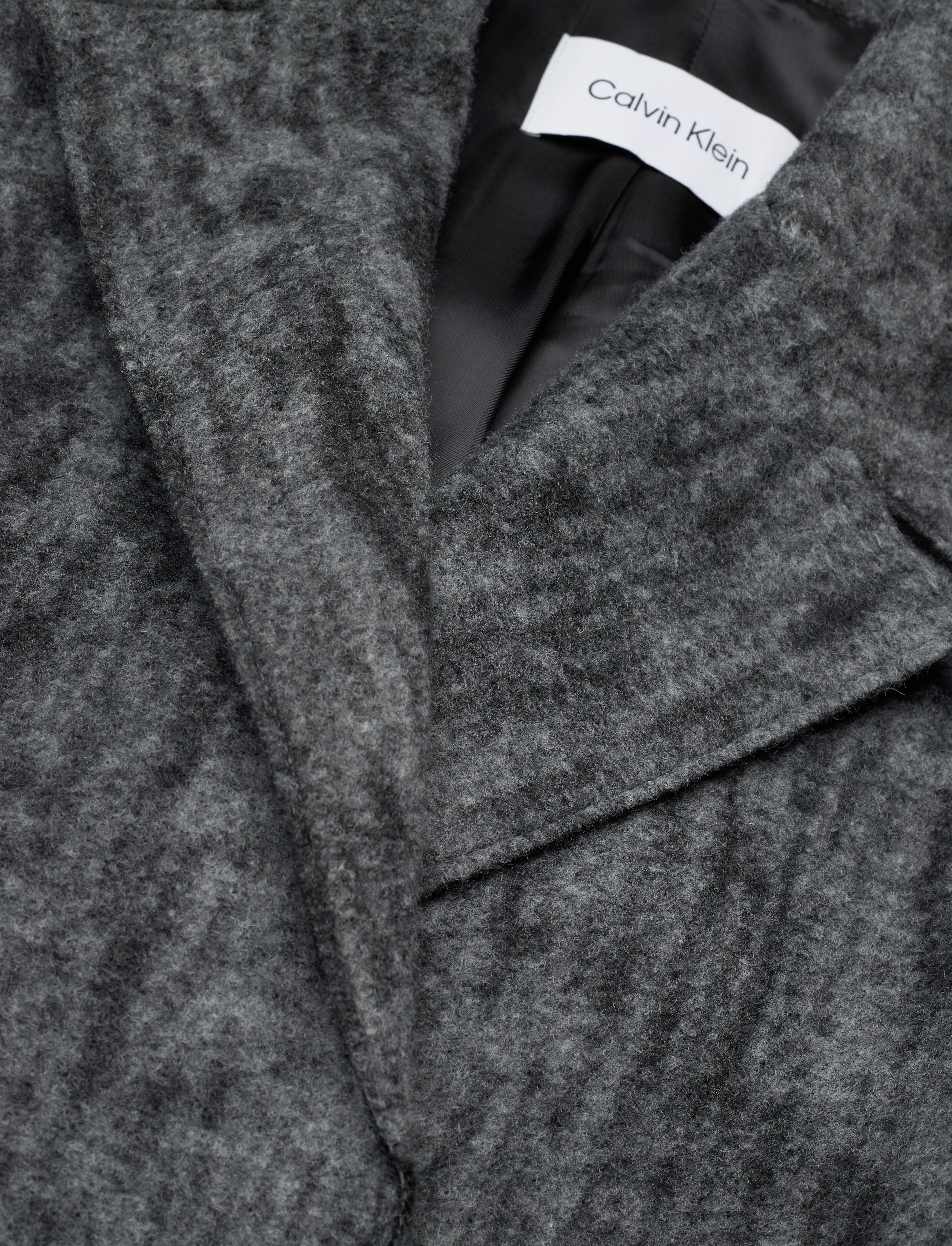 Calvin Klein - BOILED WOOL BELTED WRAP COAT - Üleriided - dark grey heather - 2