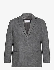 Calvin Klein - FLANNEL WOOL TAILORED BLAZER - party wear at outlet prices - dark grey heather - 0