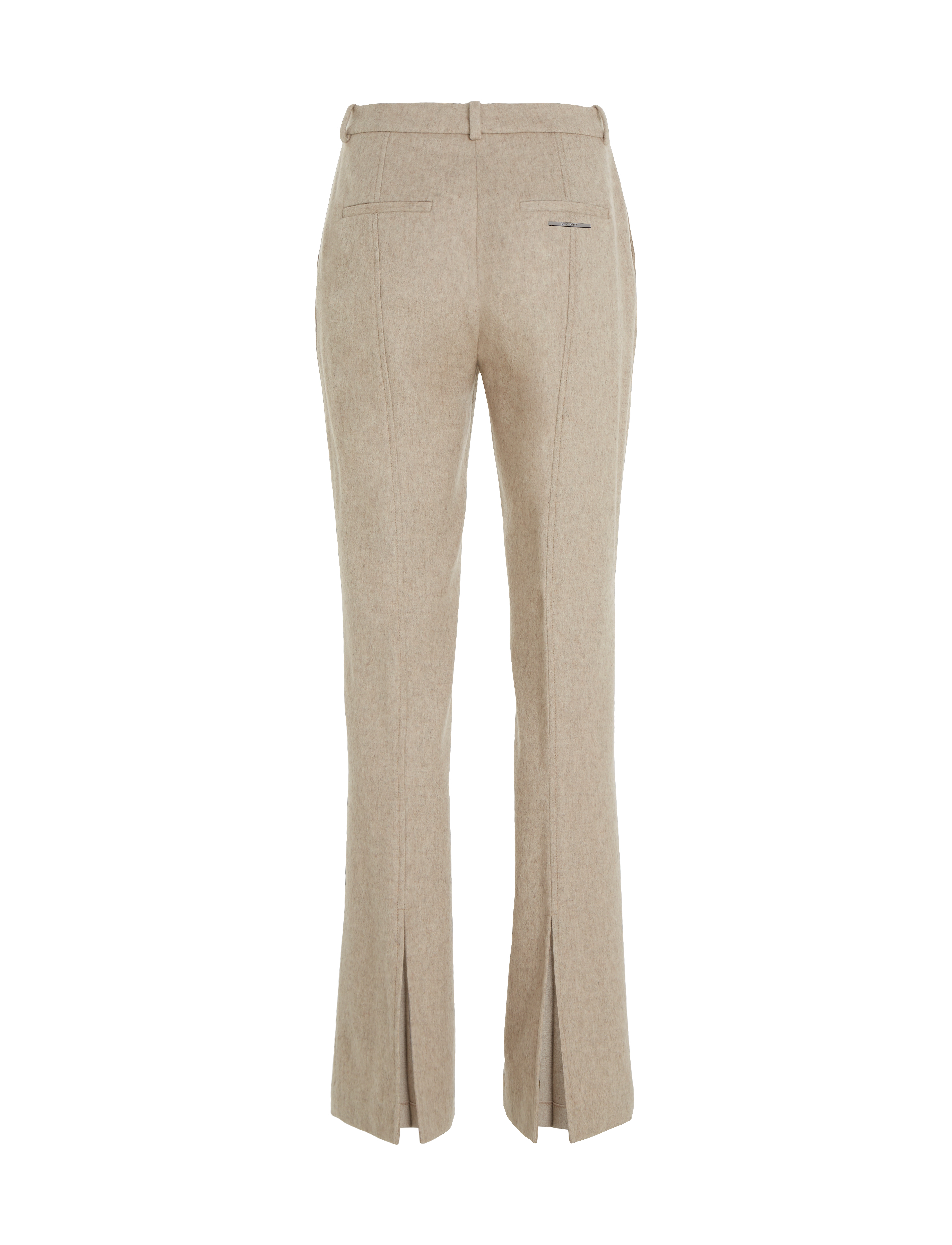 Calvin Klein - FLANNEL WOOL SLIM STRAIGHT PANTS - bukser med lige ben - doeskin heather - 2