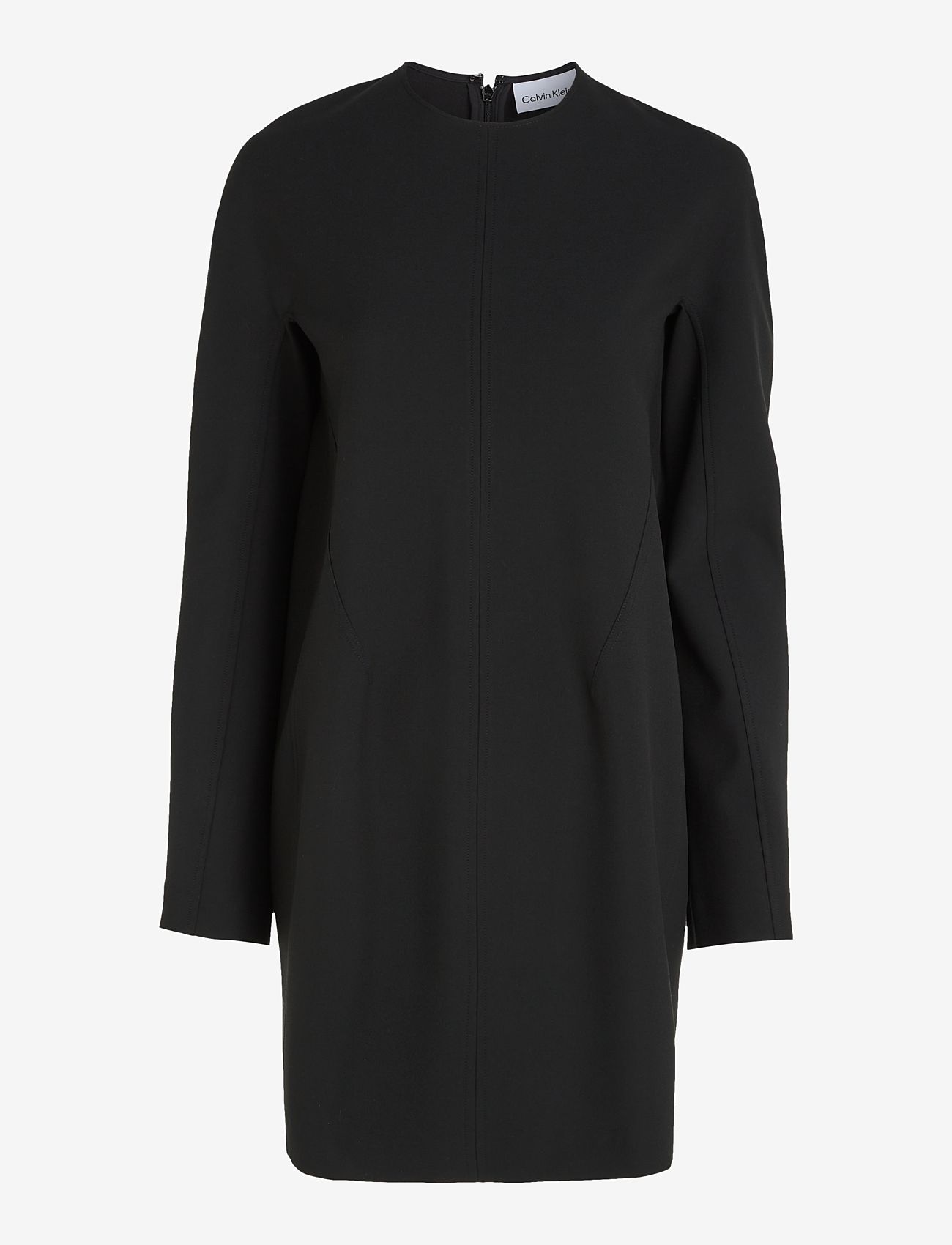 Calvin Klein - HEAVY VISCOSE LS SHIFT  DRESS - kurze kleider - ck black - 0