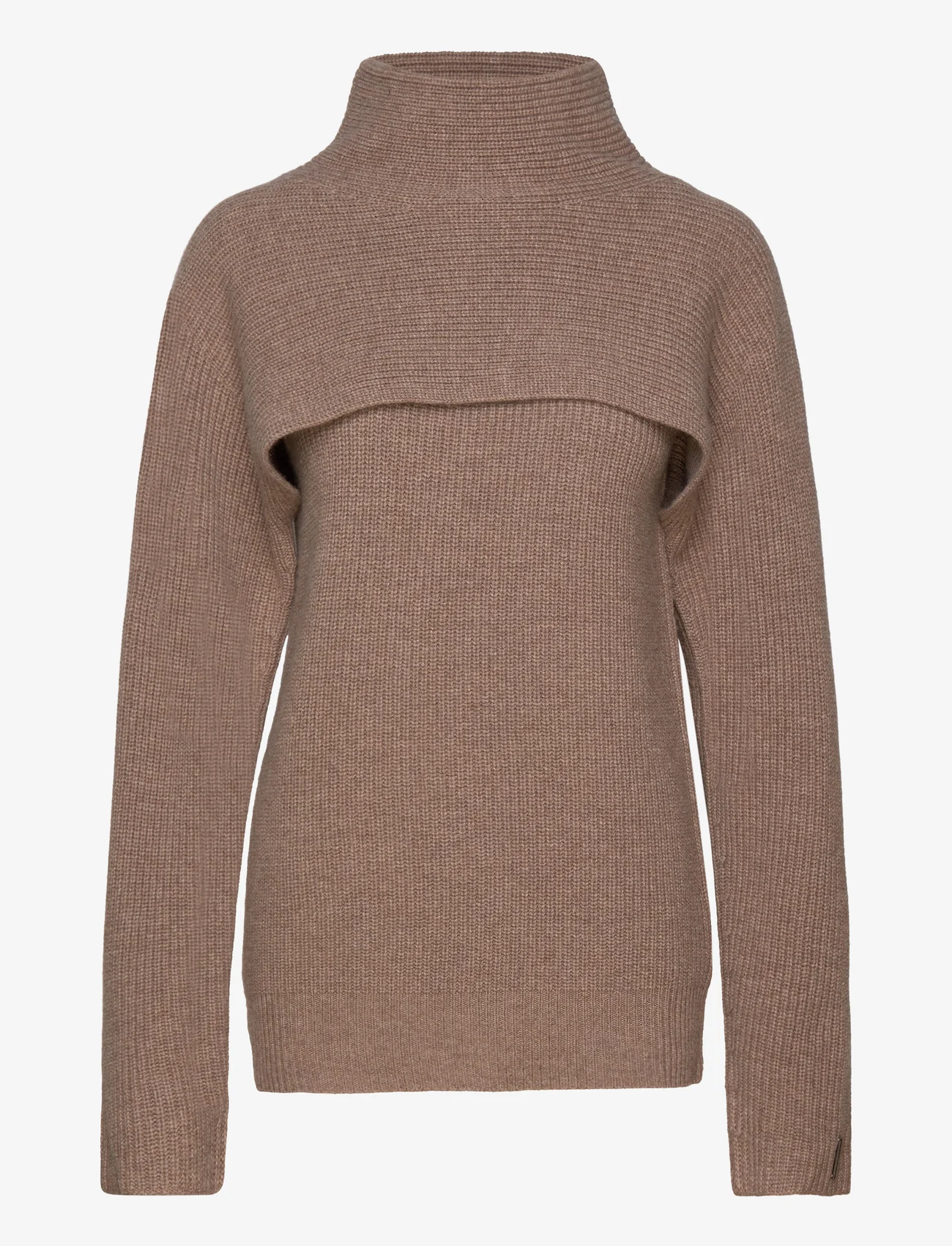Calvin Klein - RECYCLED WOOL OVERLAY SWEATER - rullekraver - caribou heather - 0