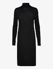 Calvin Klein - EXTRA FINE WOOL HIGH-NK DRESS - kootud kleidid - ck black - 0