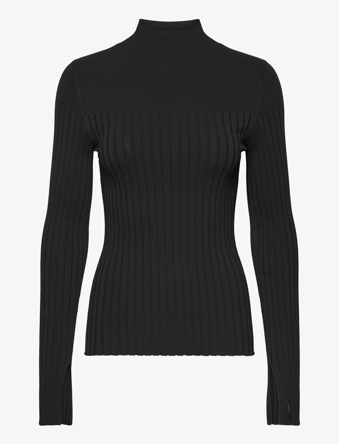 Calvin Klein - ICONIC RIB LONGSLEEVE SWEATER - džemperi ar augstu apkakli - ck black - 0