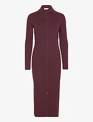 Calvin Klein - ESSENTIAL RIB SHIRT DRESS - knitted dresses - burgundy velvet - 0