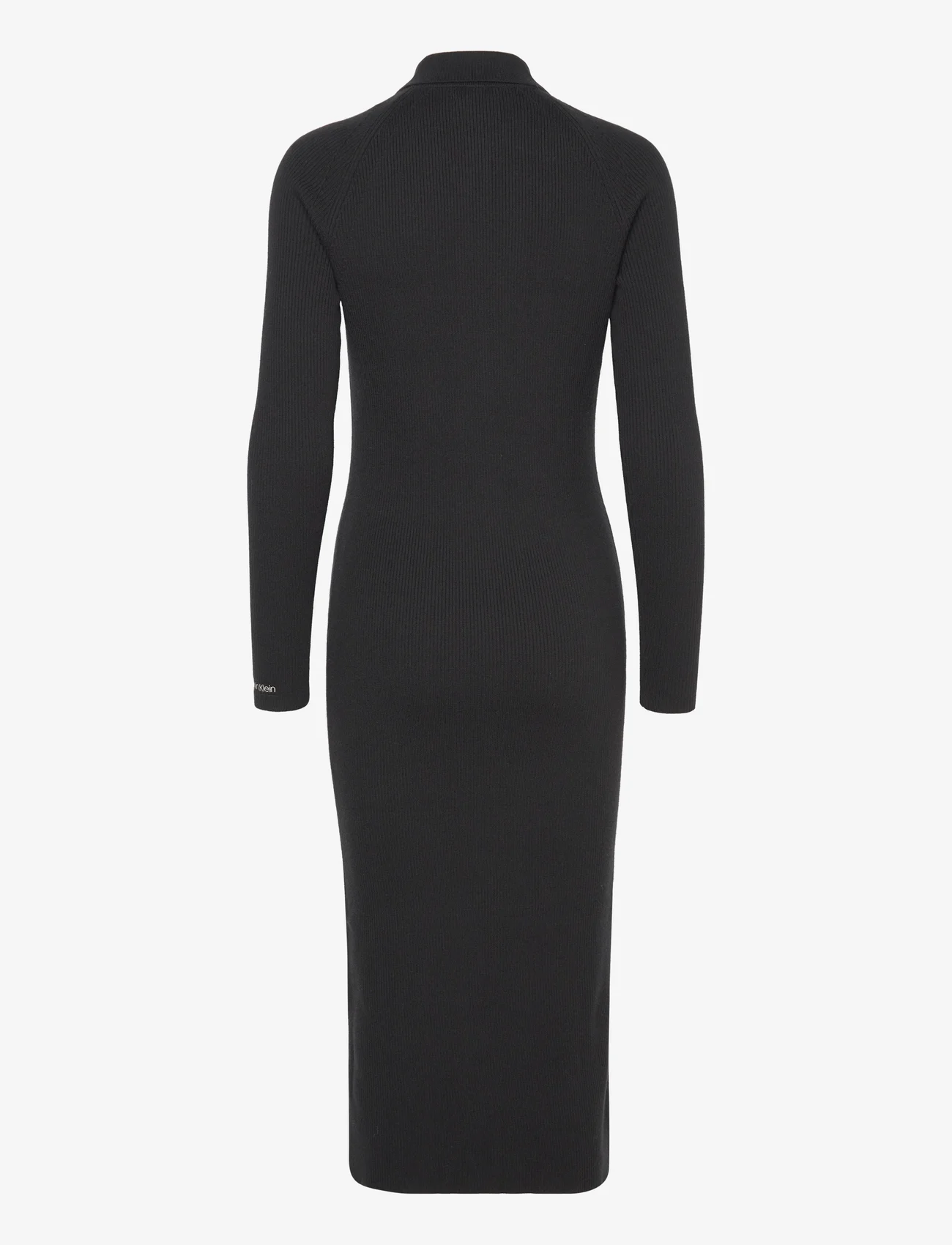 Calvin Klein - ESSENTIAL RIB SHIRT DRESS - kootud kleidid - ck black - 1