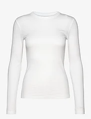 Calvin Klein - COTTON RIB LS T-SHIRT - t-shirts & topper - bright white - 0