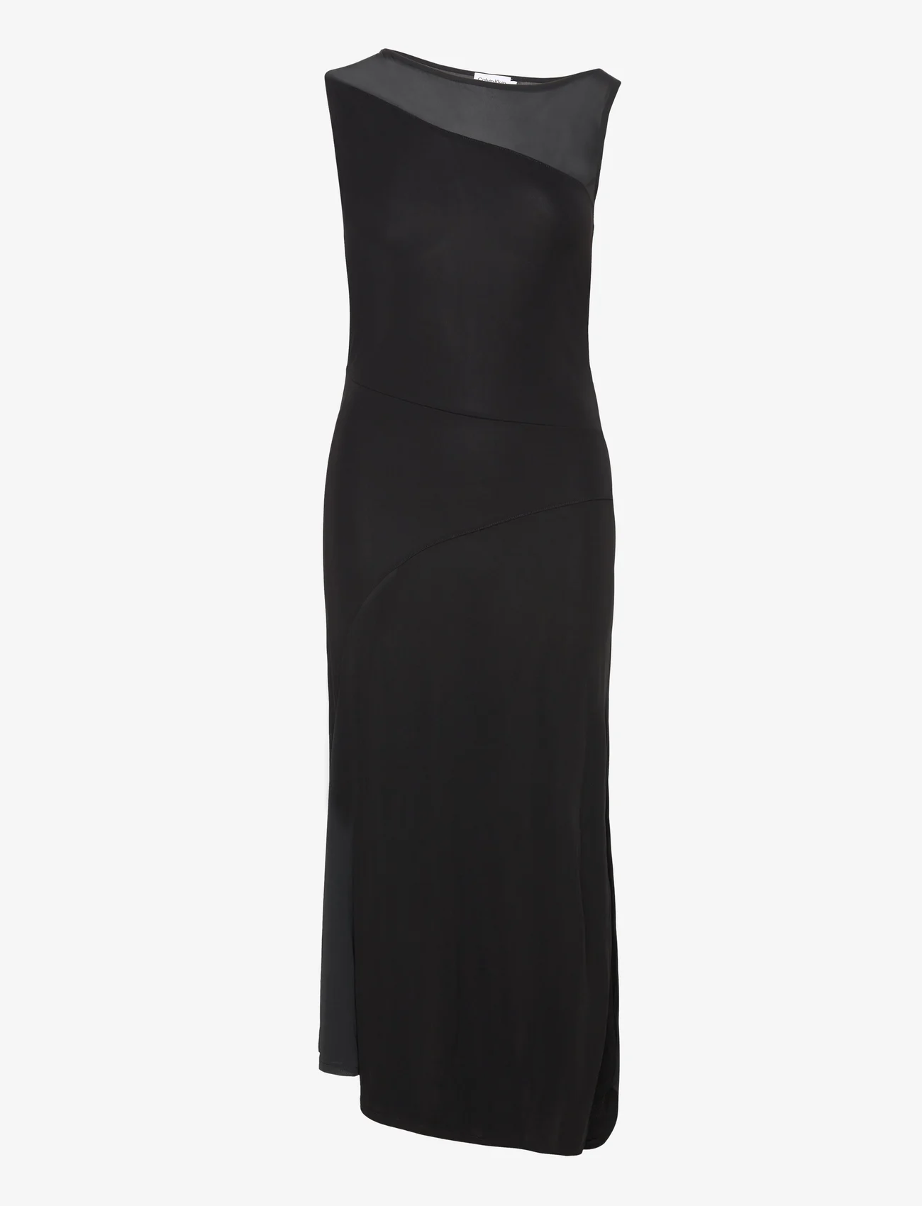 Calvin Klein - FLUID JERSEY PANEL MIDI DRESS - feestelijke kleding voor outlet-prijzen - ck black - 0