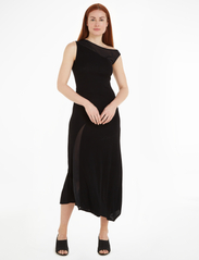 Calvin Klein - FLUID JERSEY PANEL MIDI DRESS - festklær til outlet-priser - ck black - 3