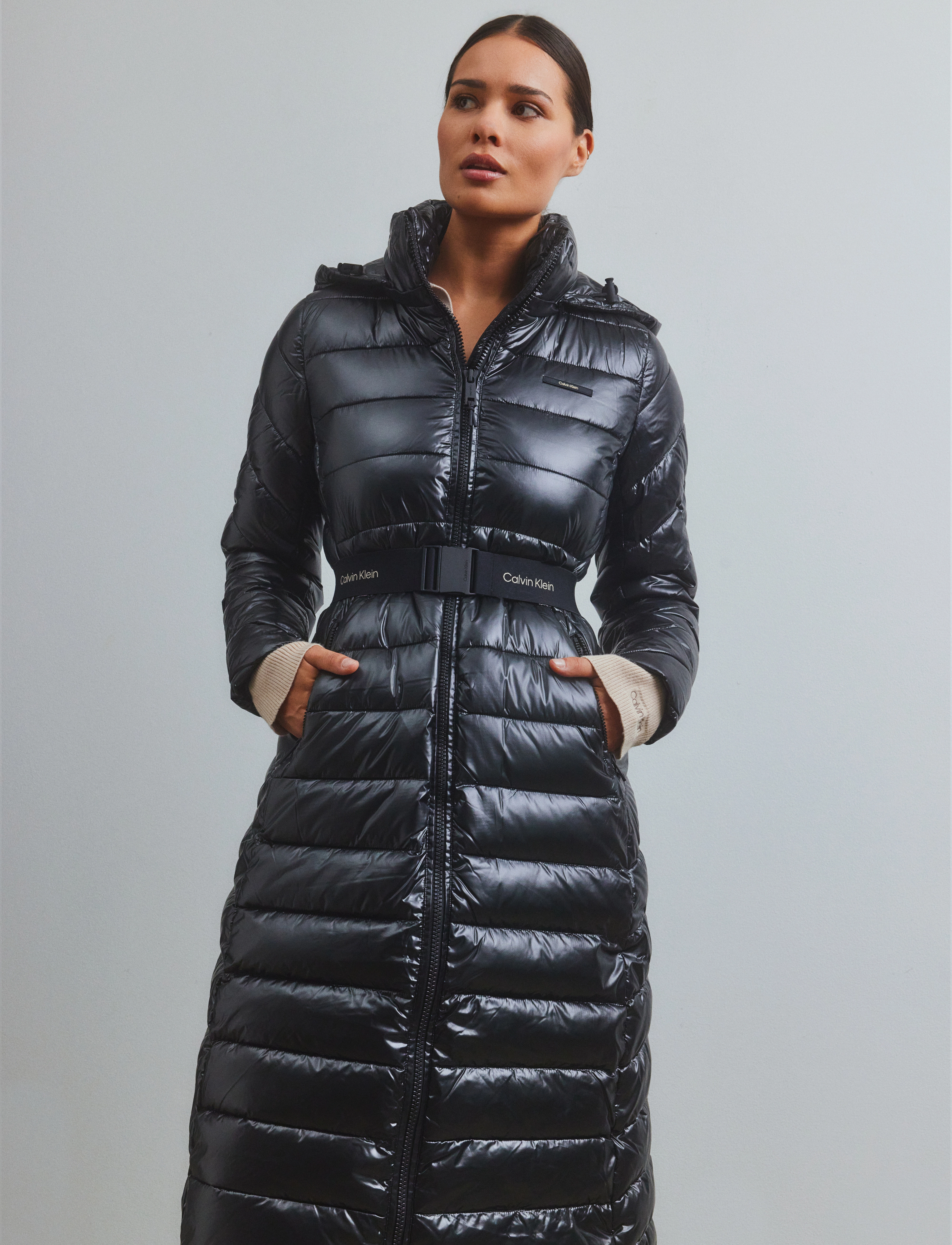 Calvin Klein - ESS BELTED PADDED  LW MAXI COAT - ck black - 2