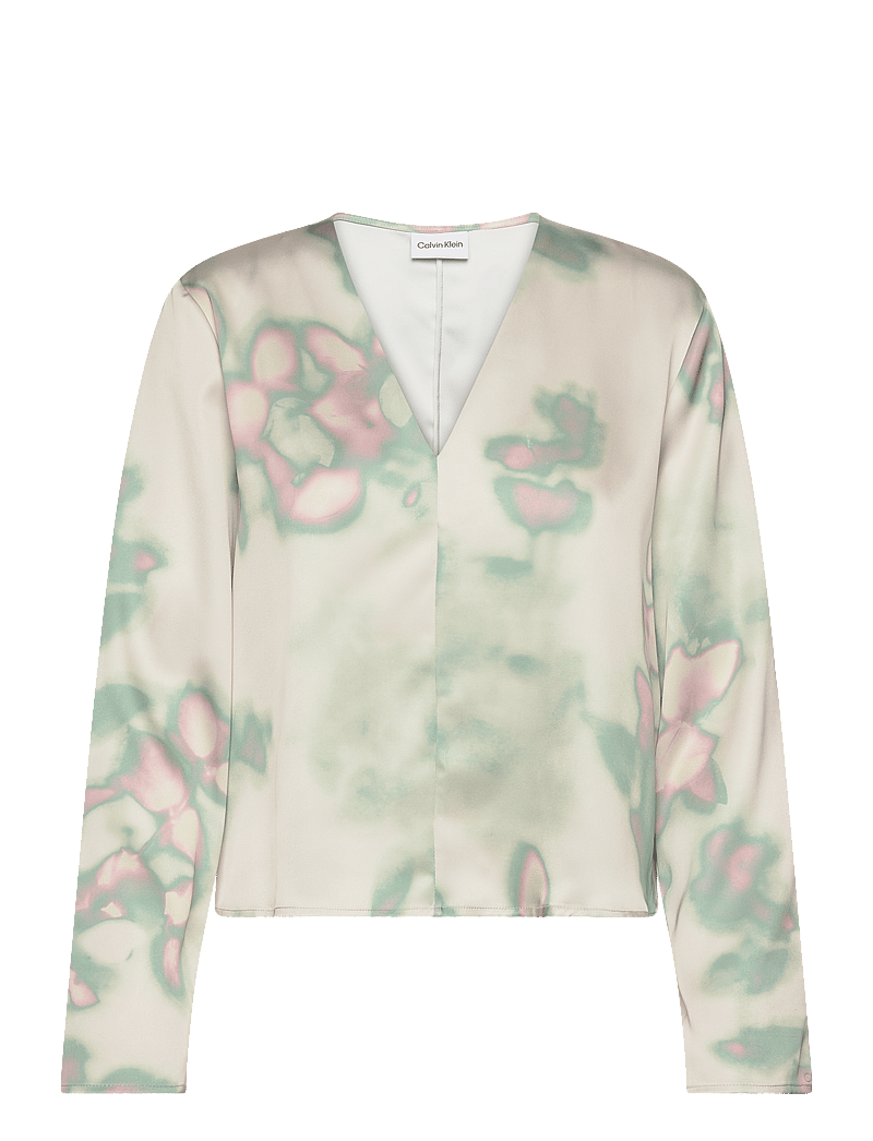 Calvin Klein Light Weight Satin Ls Shirt – blouses met lange