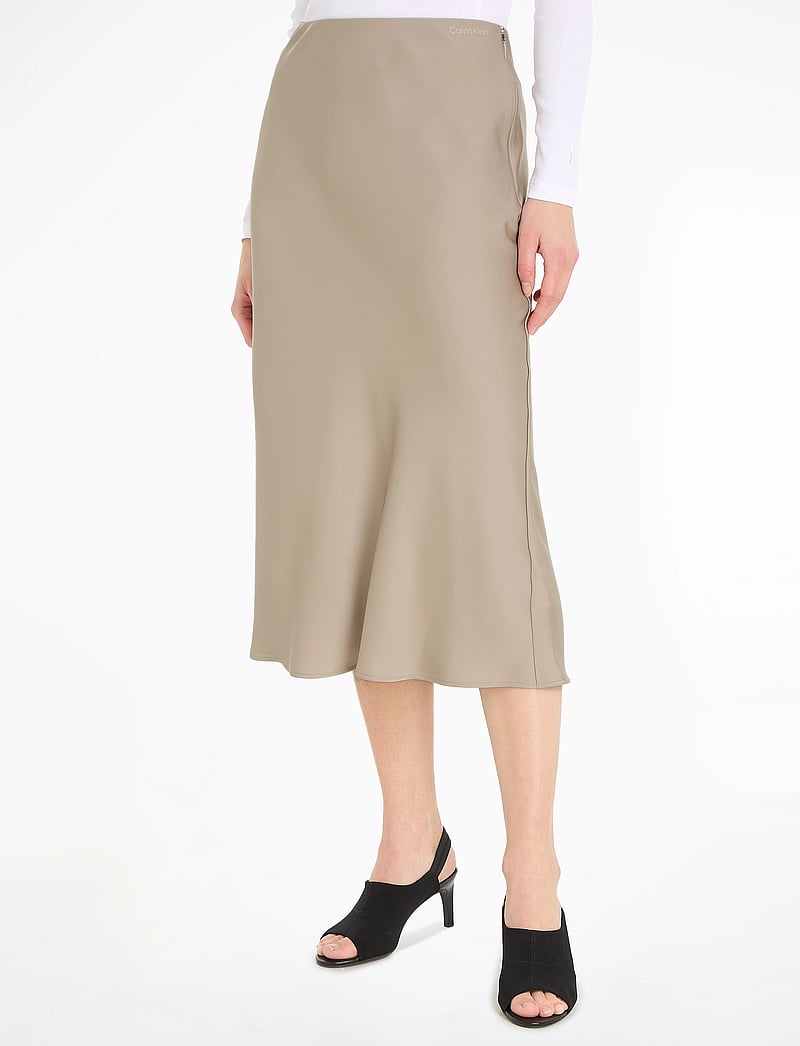 Calvin Klein Light Weight Satin Midi Skirt – midi rokken – winkel