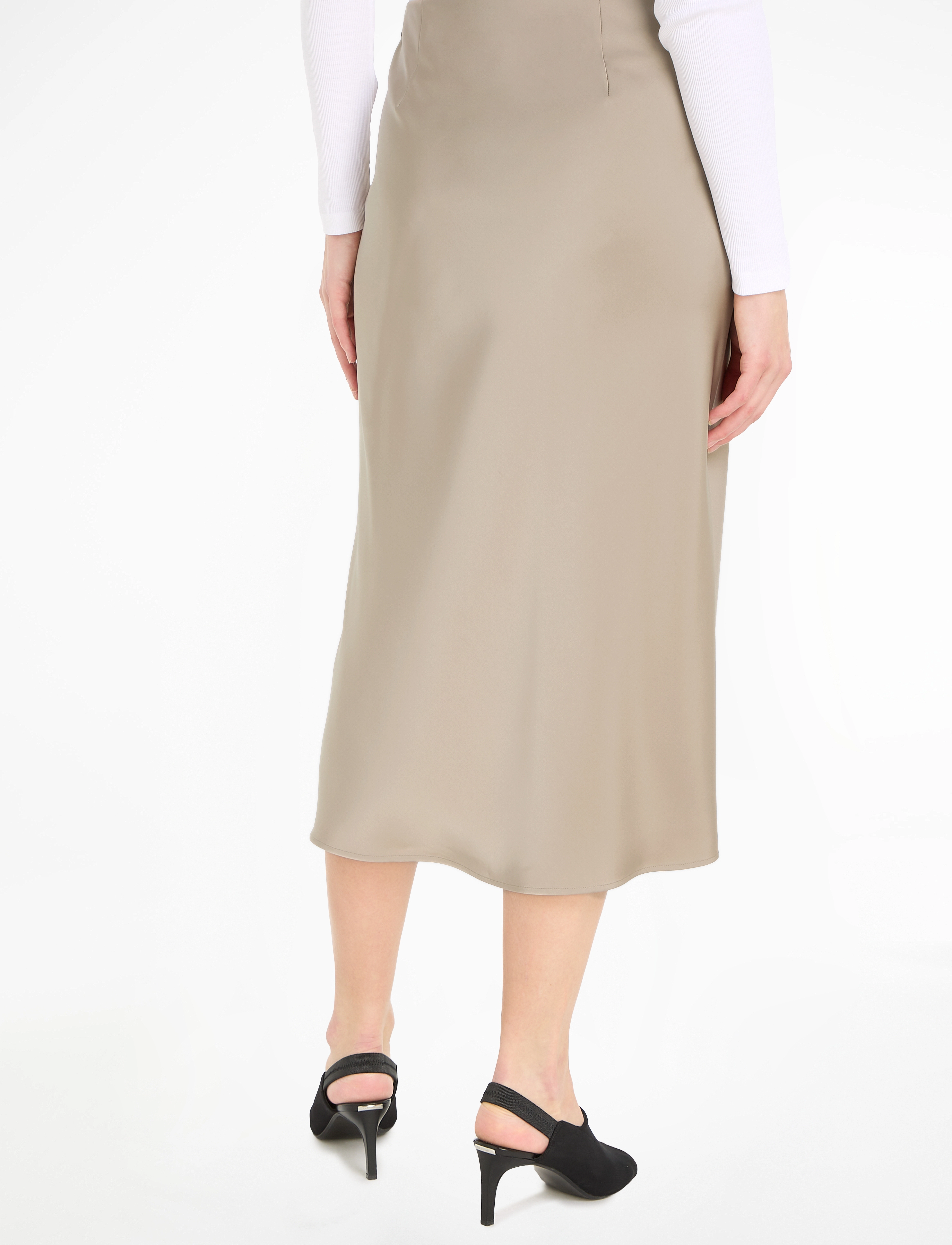 Calvin Klein - LIGHT WEIGHT SATIN  MIDI SKIRT - medium taupe - 3