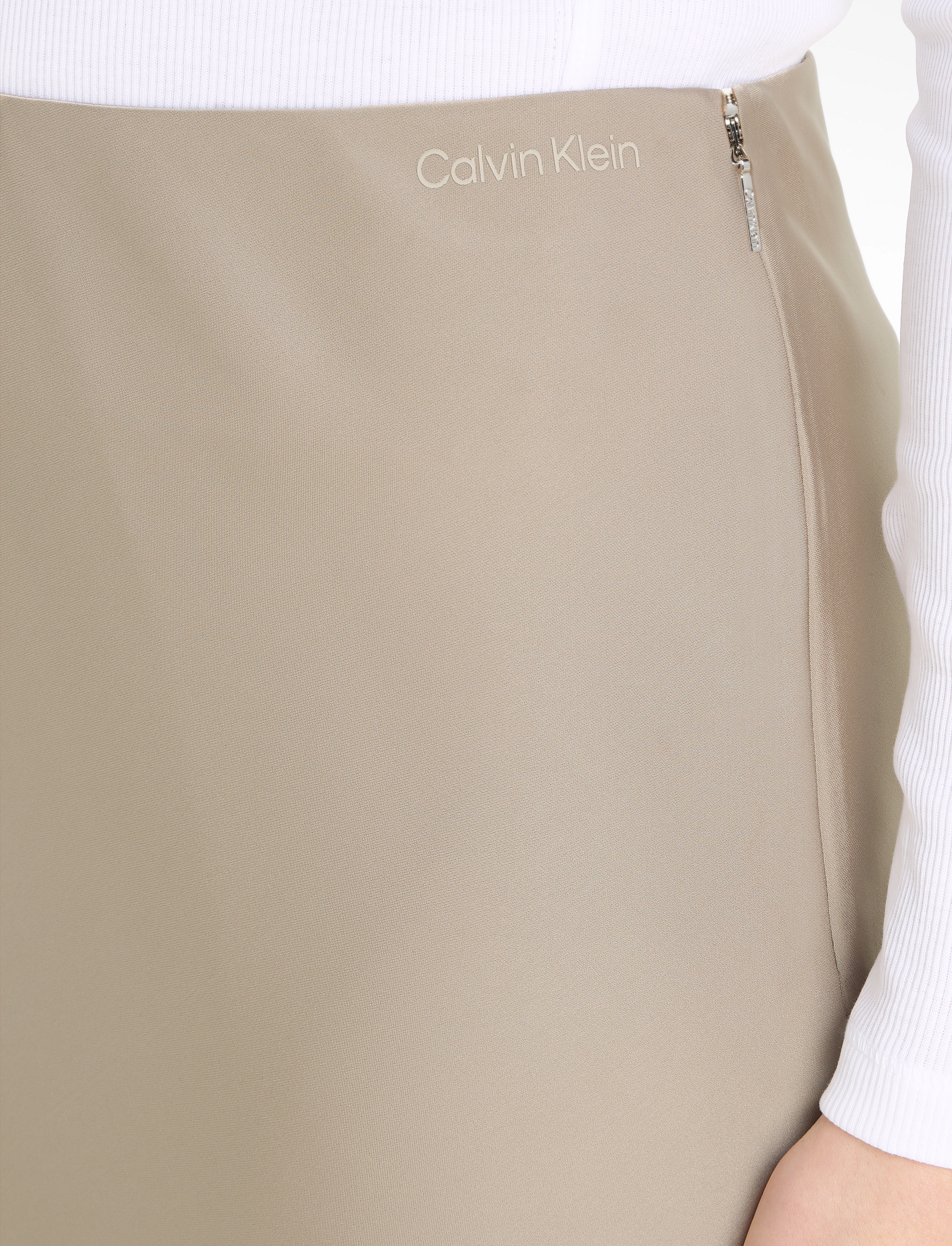 Calvin Klein - LIGHT WEIGHT SATIN  MIDI SKIRT - medium taupe - 4