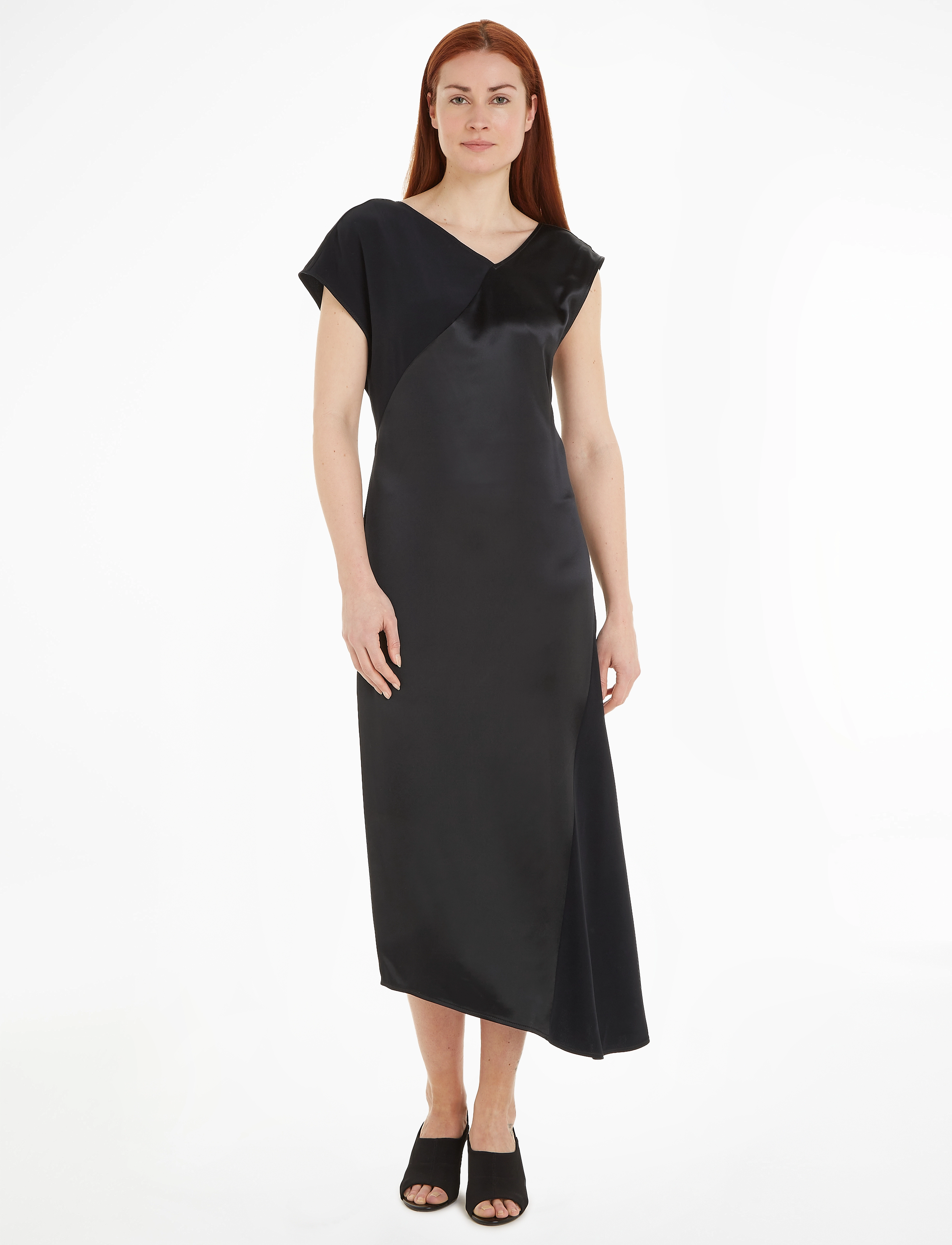Calvin Klein NAIA SHINE MIDI DRESS - Cocktailkjoler - CK BLACK / black