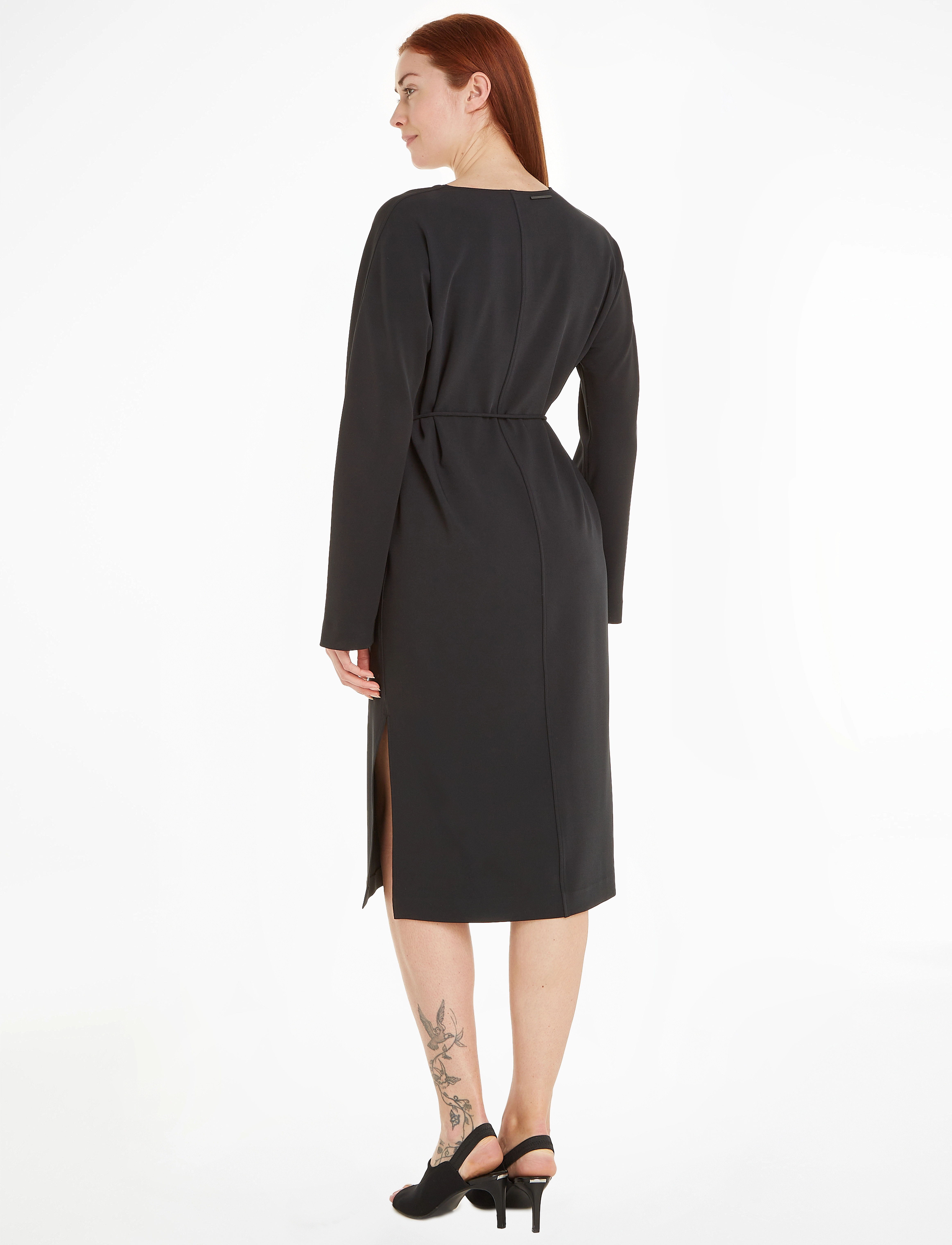 Calvin Klein - STRUCTURE TWILL V NECK DRESS - midi kjoler - ck black - 2