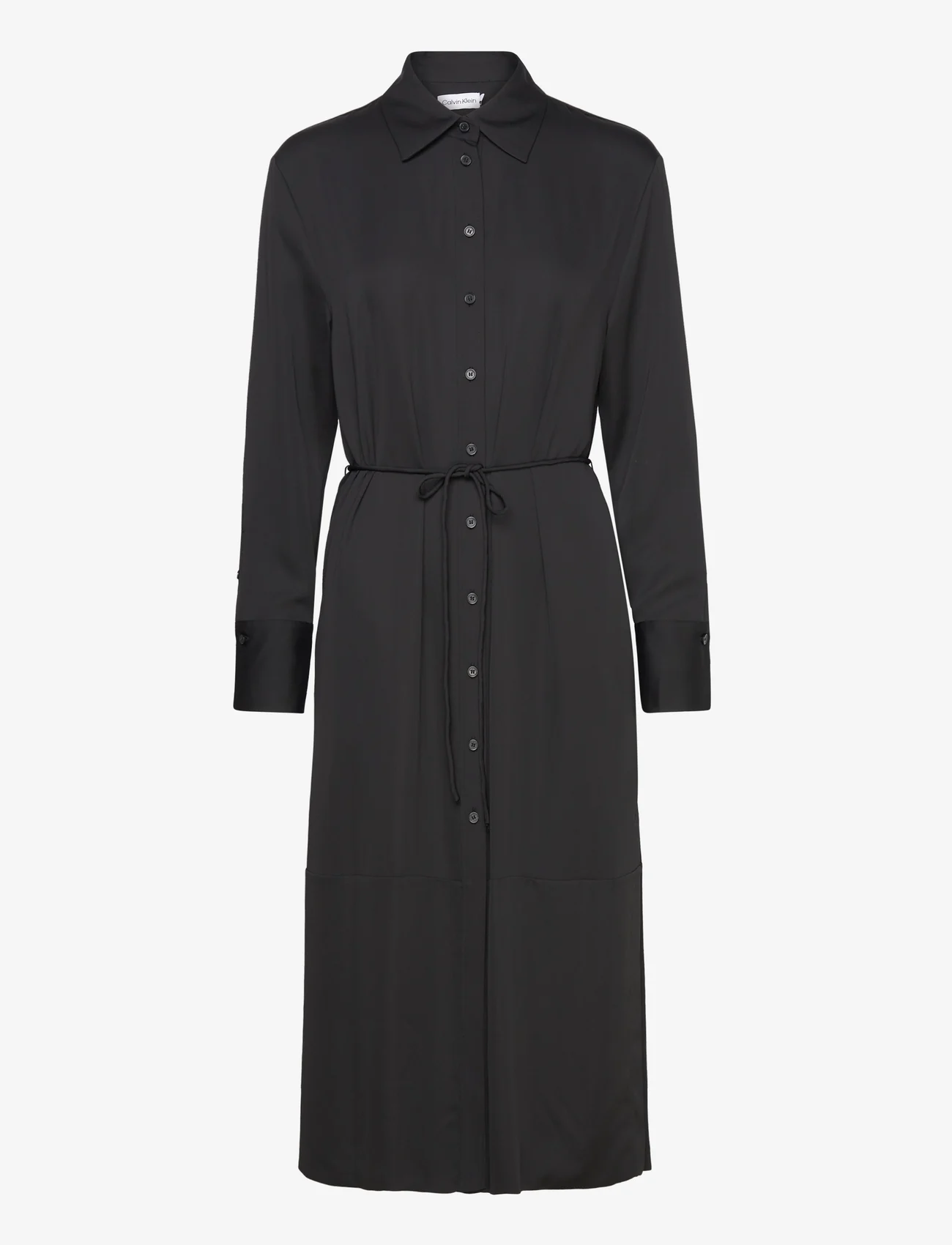 Calvin Klein - RECYCLED CDC BELTED SHIRT DRESS - shirt dresses - ck black - 0