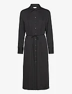 RECYCLED CDC BELTED SHIRT DRESS - CK BLACK