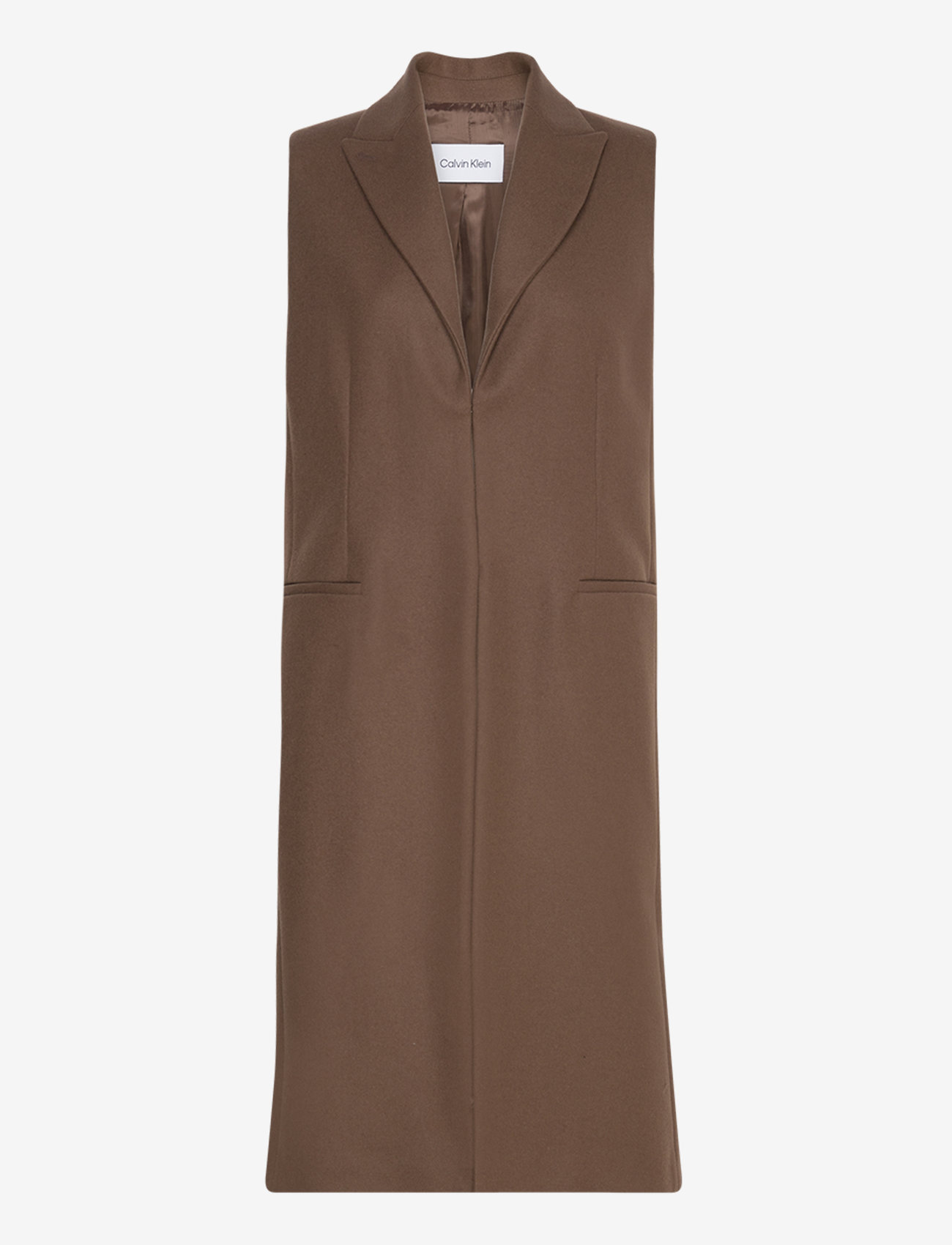 Calvin Klein - INTERCONNECTED WOOL VEST - brown kelp - 0