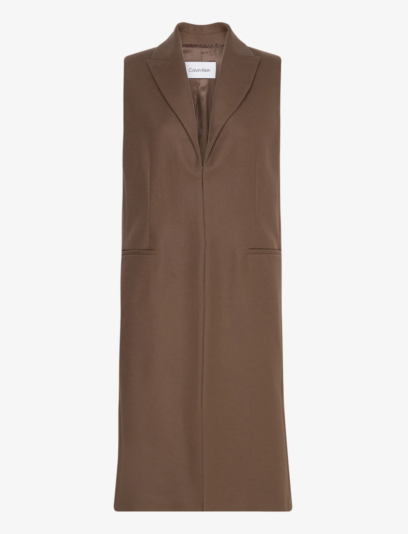 Calvin Klein - INTERCONNECTED WOOL VEST - puffer vests - brown kelp - 0