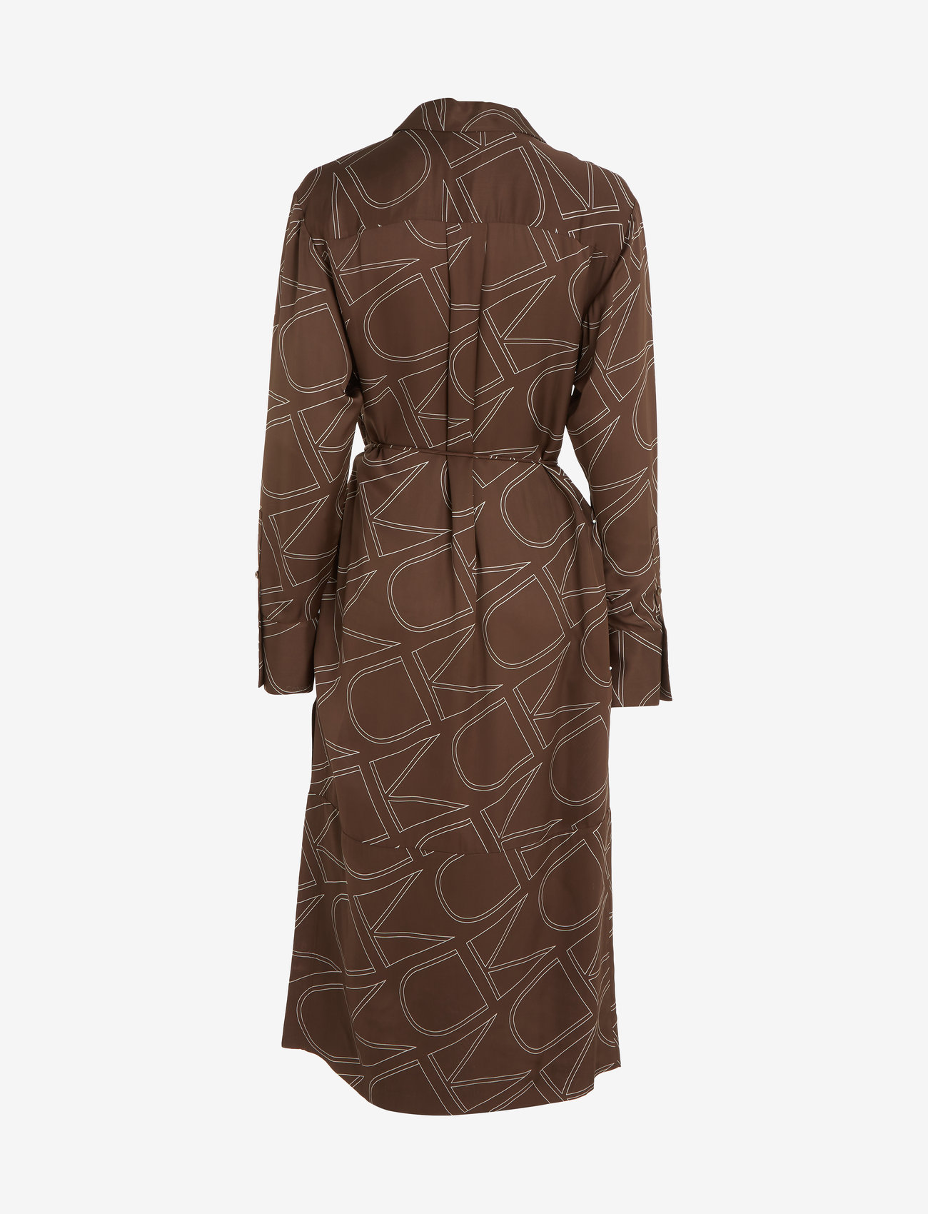 Calvin Klein - VISCOSE TWILL SHIRT DRESS - särkkleidid - monogram print / brown kelp - 1