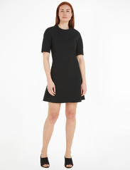 Calvin Klein - HEAVY VISCOSE  FIT & FLARE DRESS - Īsas kleitas - ck black - 2