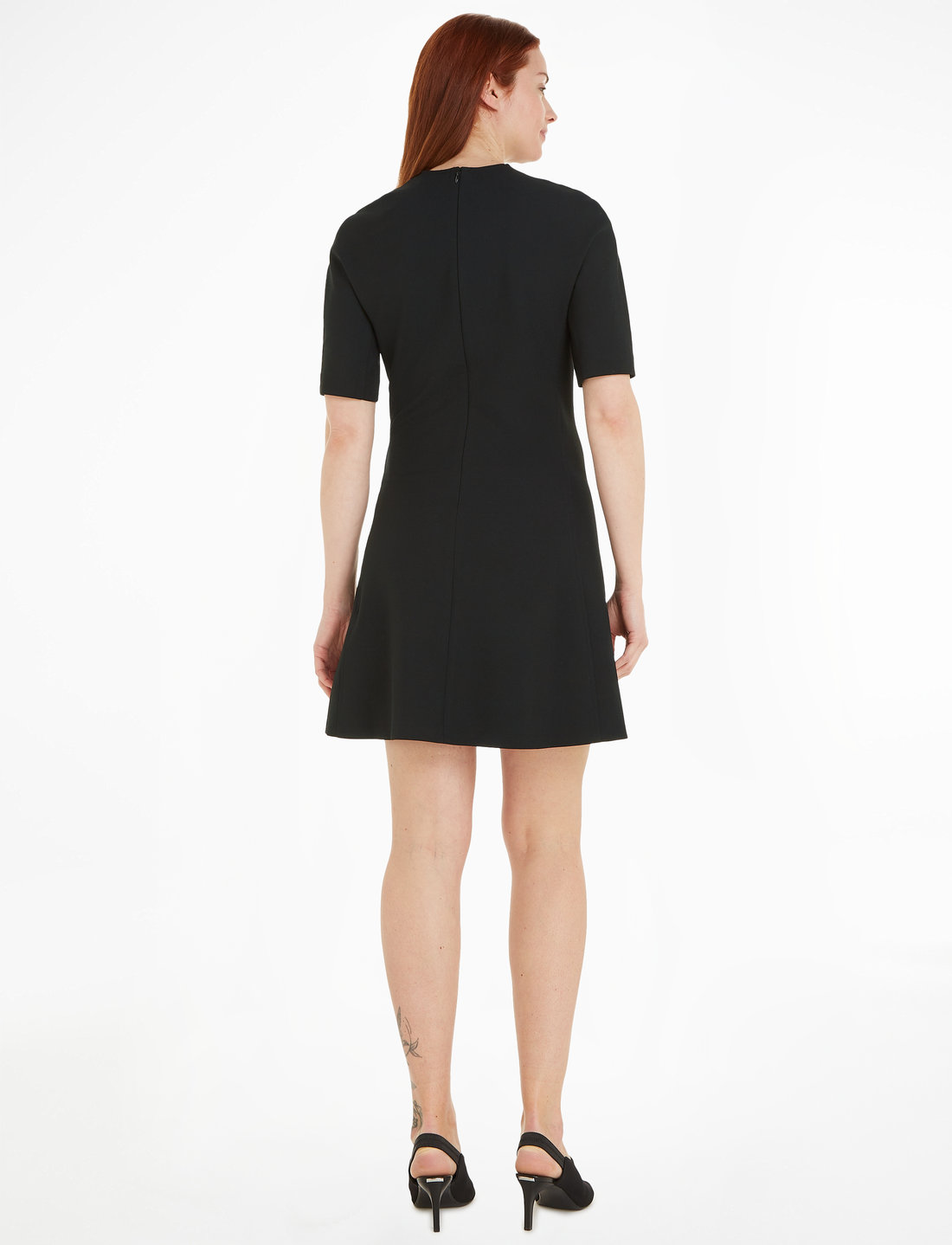 HEAVY VISCOSE FIT FLARE DRESS