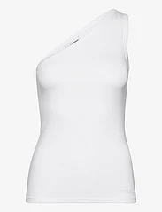 Calvin Klein - COTTON MODAL ONE SHOULDER TANK - sleeveless tops - bright white - 0