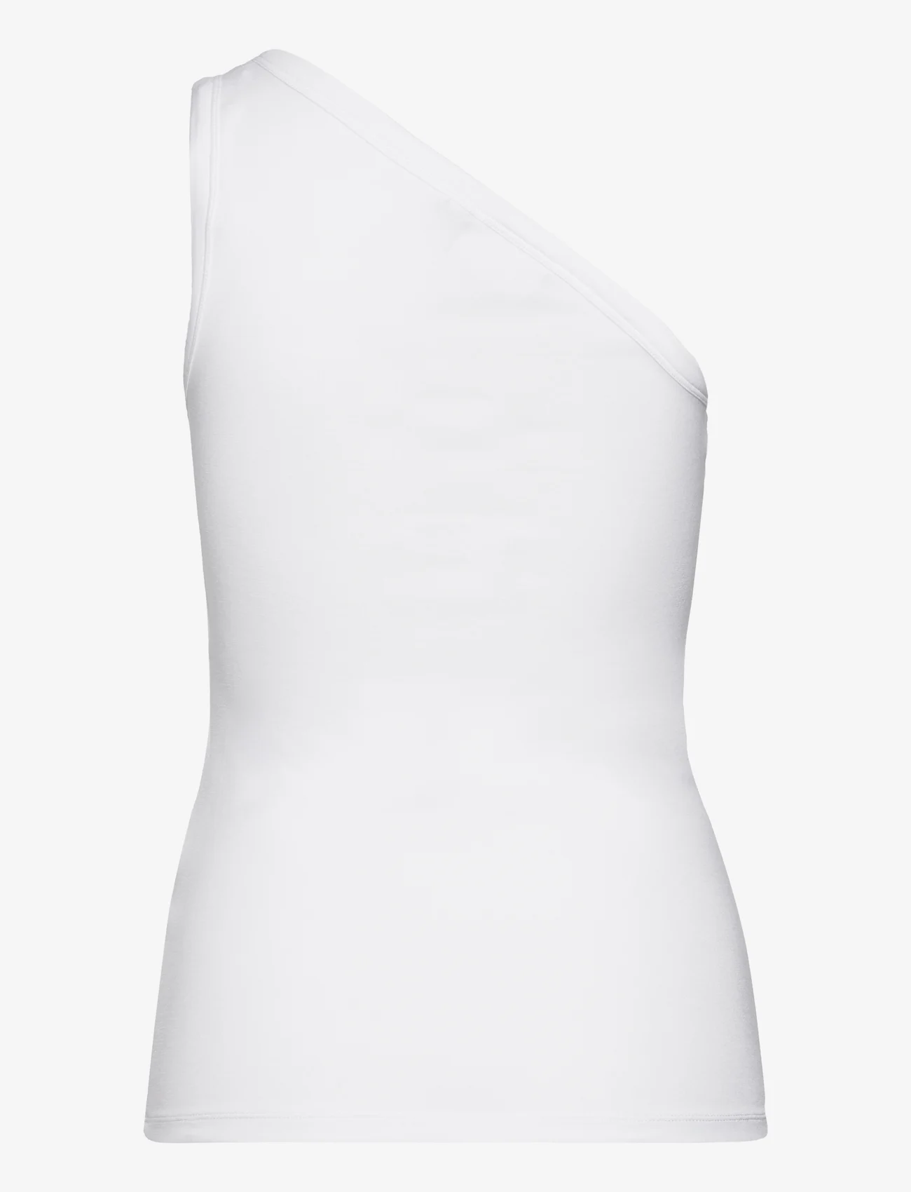 Calvin Klein - COTTON MODAL ONE SHOULDER TANK - sleeveless tops - bright white - 1