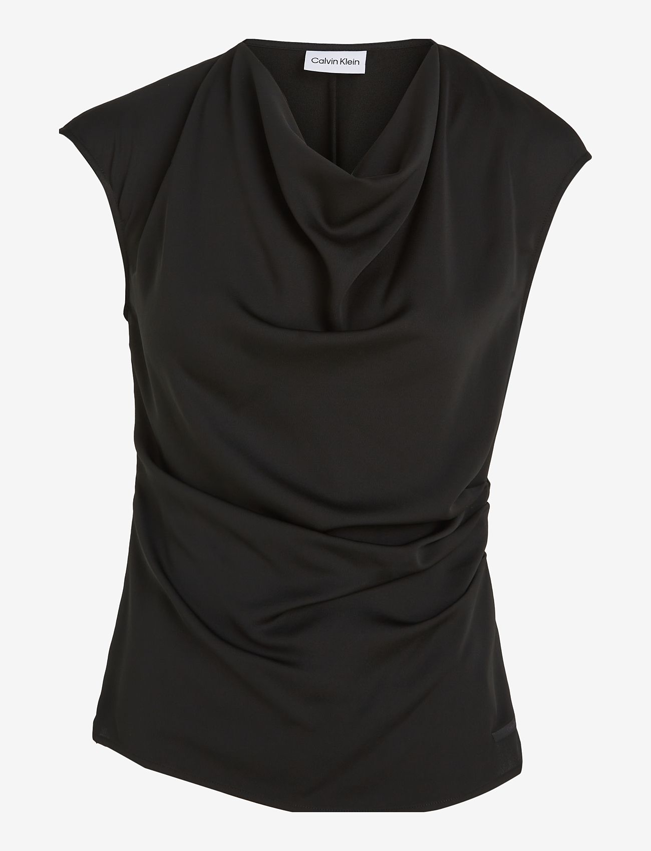 Calvin Klein - RECYCLED CDC DRAPED TOP - short-sleeved blouses - ck black - 1