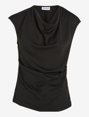 Calvin Klein - RECYCLED CDC DRAPED TOP - blouses korte mouwen - ck black - 0