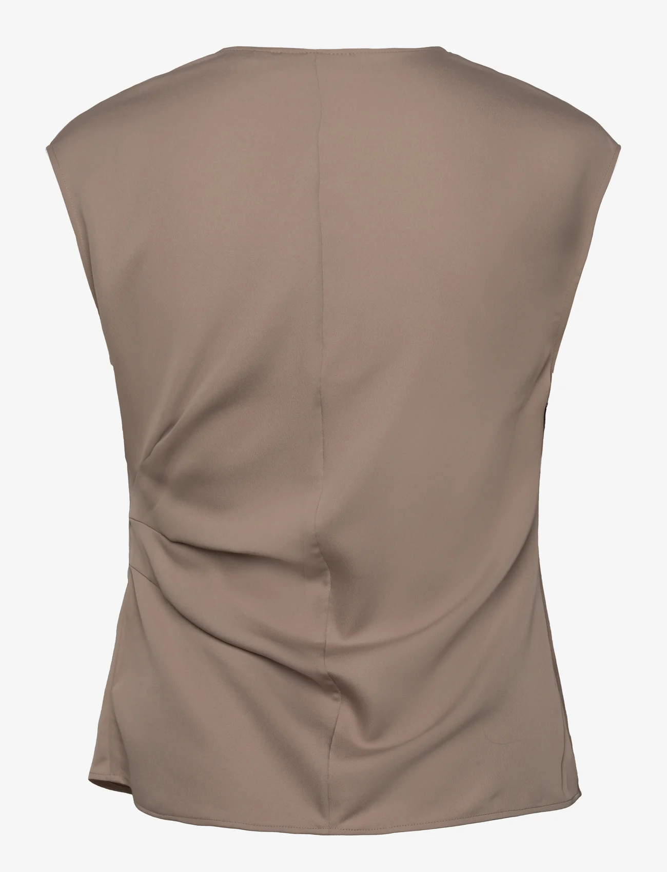 Calvin Klein - RECYCLED CDC DRAPED TOP - kortærmede bluser - neutral taupe - 1