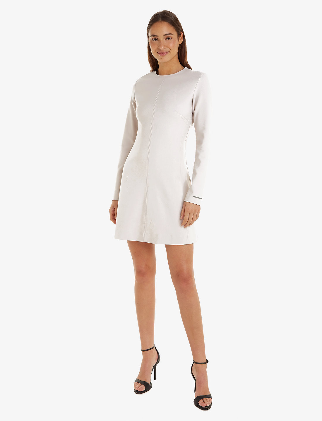 Calvin Klein Hw Viscose Fit Flare Dress Short Dresses Boozt