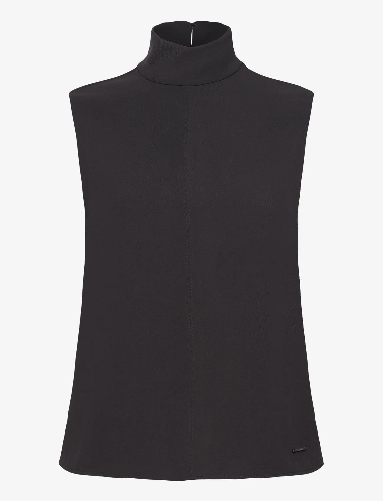Calvin Klein - STRUCTURE TWLL NS MOCK NECK TOP - t-shirt & tops - ck black - 0