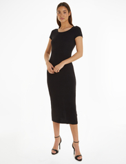 Calvin Klein - MODAL RIB CAP SLEEVE DRESS - t-shirt dresses - ck black - 1