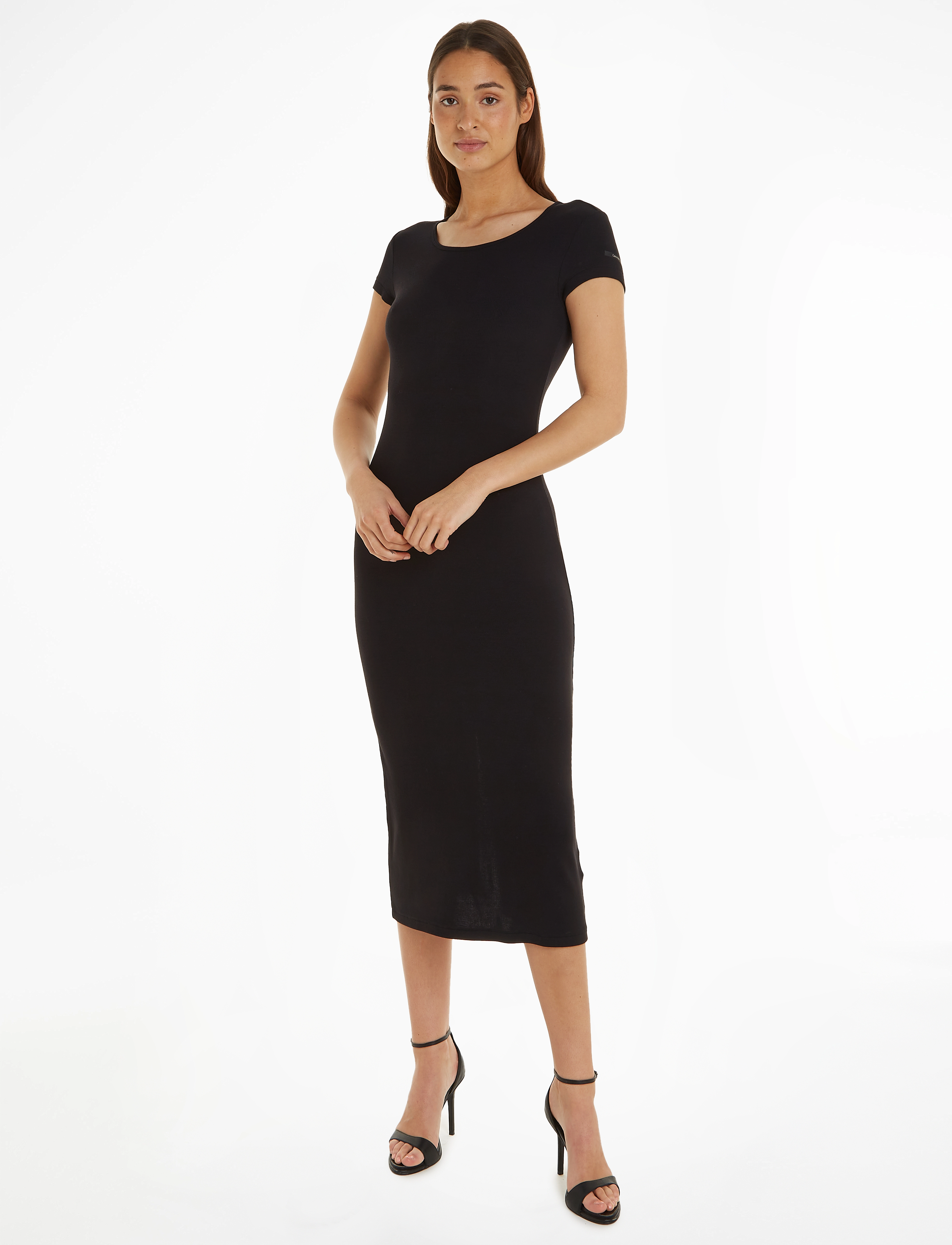 Calvin Klein - MODAL RIB CAP SLEEVE DRESS - ck black - 1