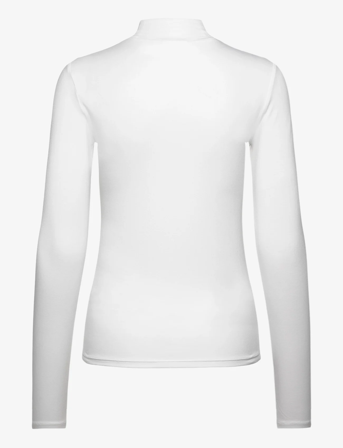 Calvin Klein - COTTON MODAL MOCK NECK LS TOP - long-sleeved tops - bright white - 1