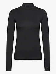 Calvin Klein - COTTON MODAL MOCK NECK LS TOP - long-sleeved tops - ck black - 0