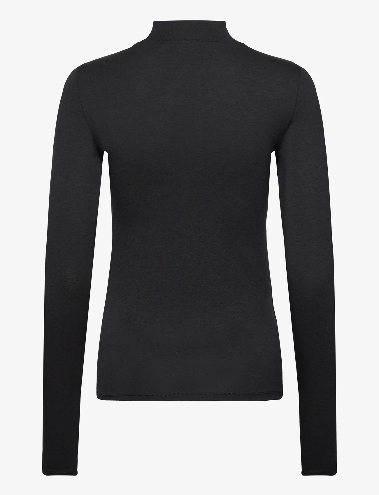 Calvin Klein - COTTON MODAL MOCK NECK LS TOP - long-sleeved tops - ck black - 1