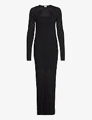 Calvin Klein - LADDERED RIB MAXI KNIT DRESS - bodycon kleitas - ck black - 0