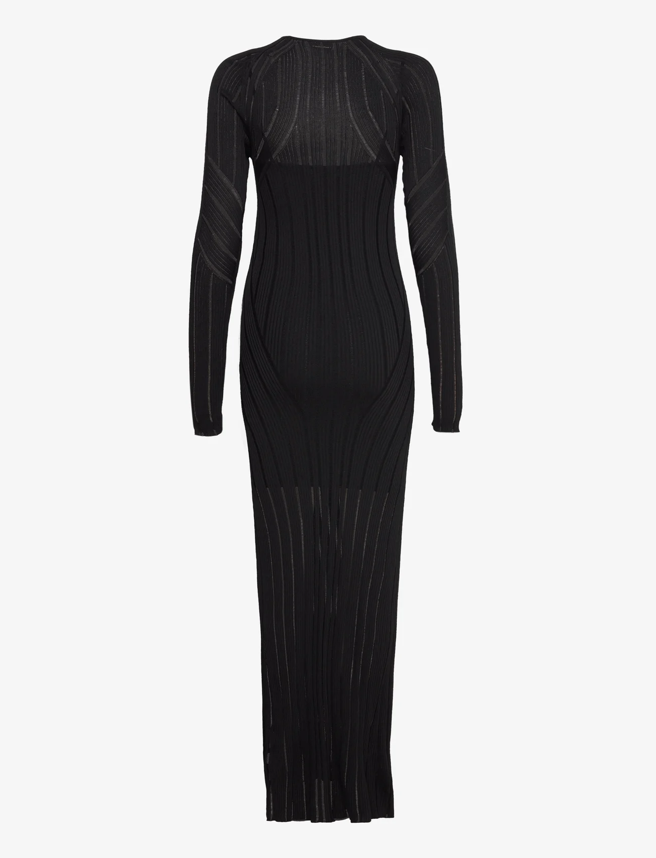 Calvin Klein - LADDERED RIB MAXI KNIT DRESS - bodycon jurken - ck black - 1