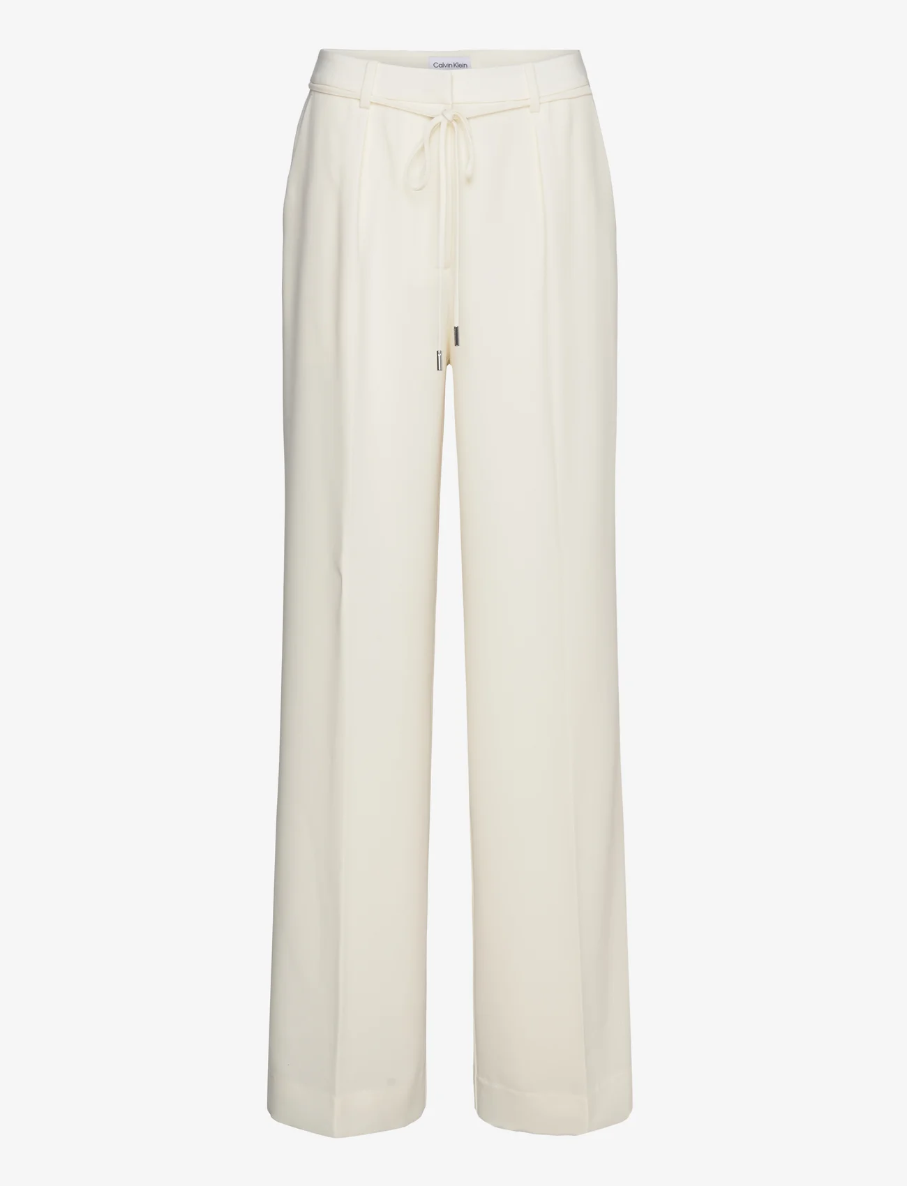 Calvin Klein - STRUCTURE TWILL WIDE LEG PANT - vakarėlių drabužiai išparduotuvių kainomis - vanilla ice - 0