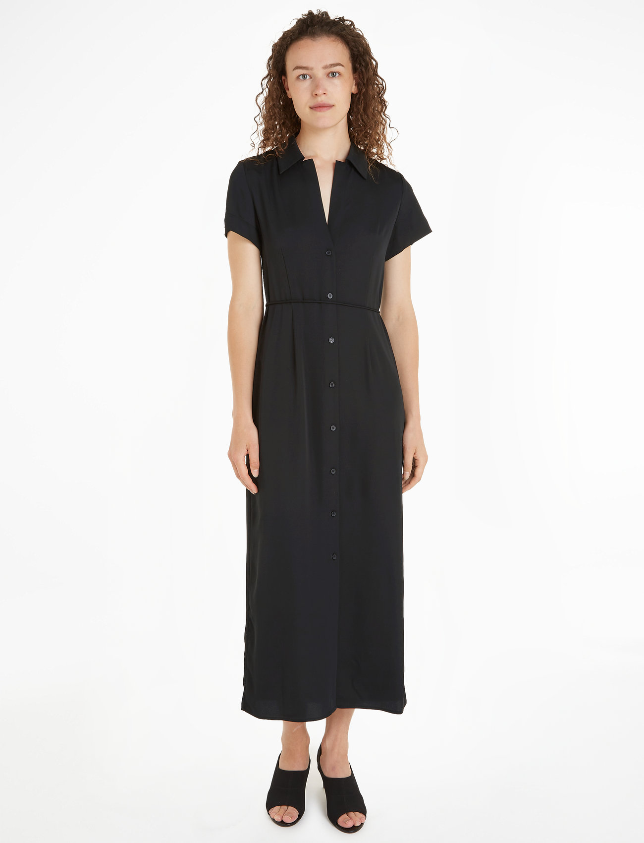 Calvin Klein - RECYCLED CDC MIDI SHIRT DRESS - midi jurken - ck black - 1