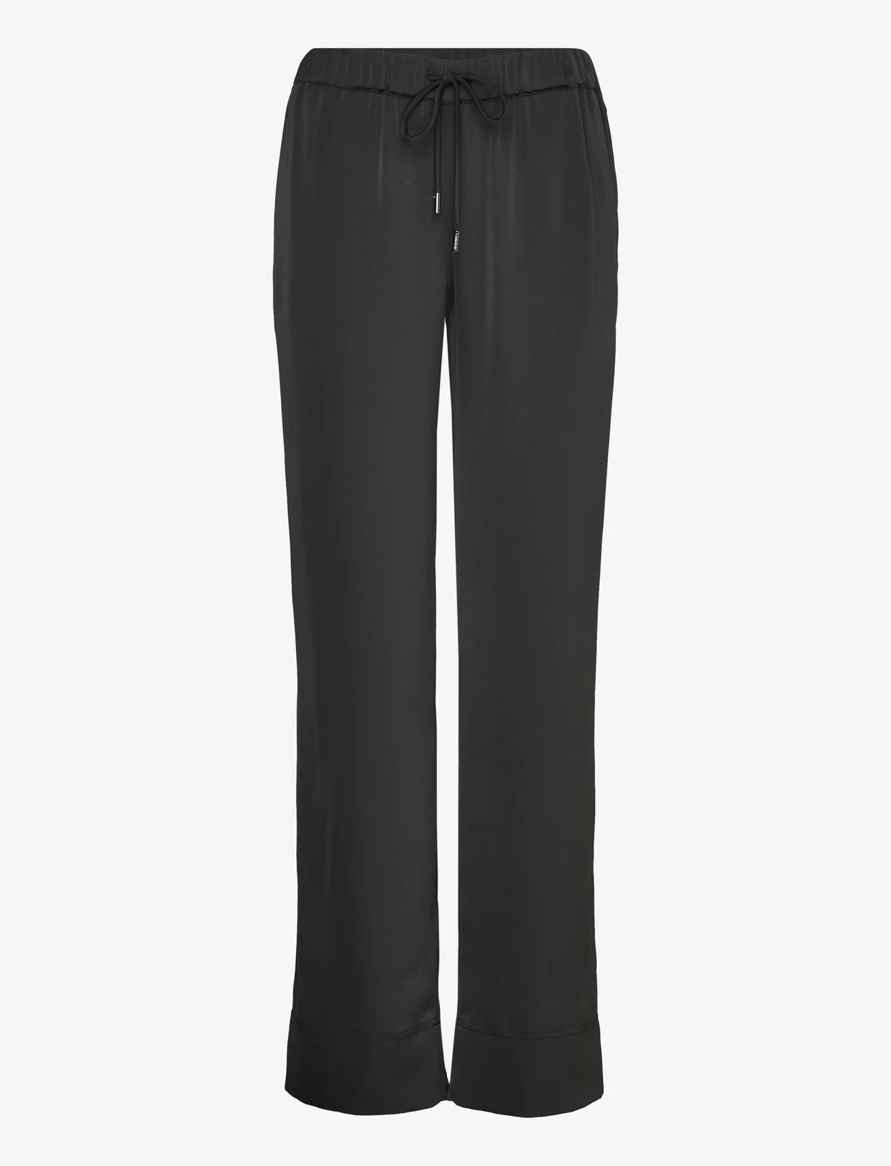 Calvin Klein - LW SHINY SATIN PYJAMA PANTS - bottoms - ck black - 0