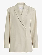 LINEN TAILORED RELAXED BLAZER - PEYOTE
