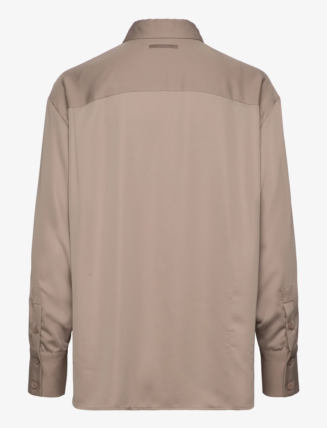 Calvin Klein - RECYCLED CDC RELAXED SHIRT - langärmlige hemden - neutral taupe - 1