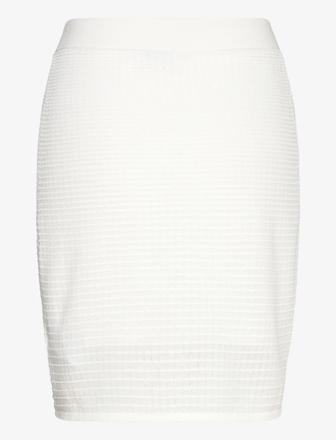 Calvin Klein - GEOMETRIC KNIT FITTED SKIRT - megzti sijonai - bright white - 1