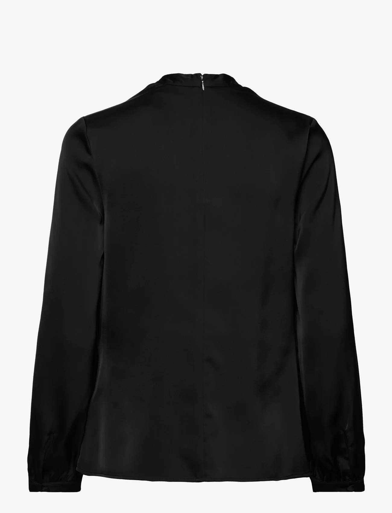 Calvin Klein - SATIN SHINE LS V NECK BLOUSE - langermede bluser - ck black - 1