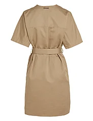 Calvin Klein - COTTON LINEN BELTED SHIFT DRESS - wrap dresses - dune - 4