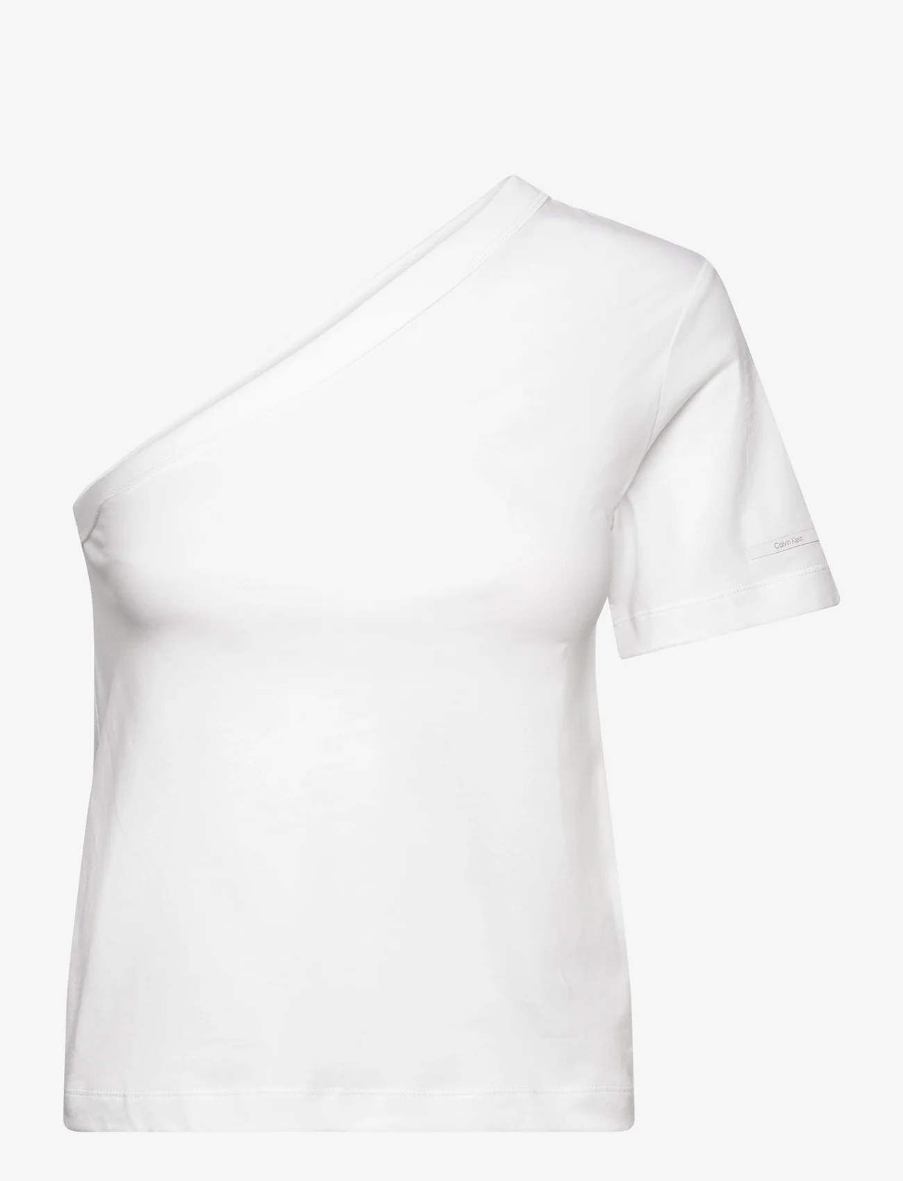 Calvin Klein - SMOOTH COTTON ONE SHOULDER TOP - t-shirts & tops - bright white - 0